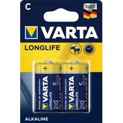 Piles alcalines LR14 - C – 1,5V Varta Longlife (blister de 2)