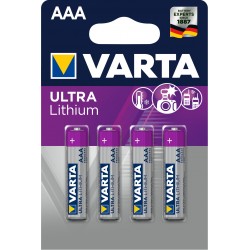 Piles Lithium AAA – 1,5V Varta Professionnal.(blister de 4)