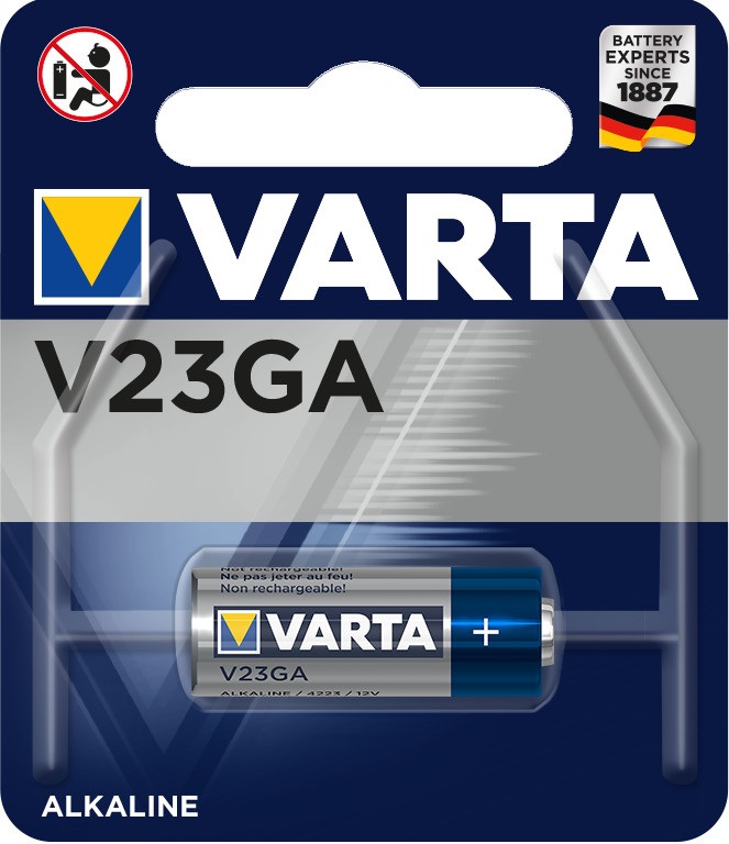 VARTA Piles V23GA alcalines, lot de 2, Alkaline Special, 12V, pour  télécommandes, systèmes d'alarme, ouvre-portes de garage, caméras,  compactes, longue durée de vie et hautes performances : : High-Tech