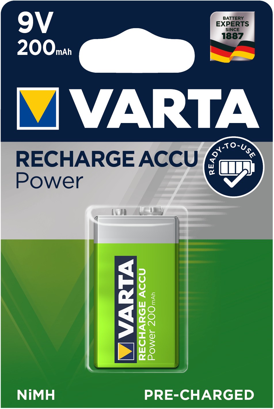 Pile rechargeable 9V - 200mAH en blister - VARTA - AZ Piles distribution
