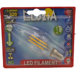 Ampoule Flamme LED FILAMENT 4 W E14 320 Lumens - ELUZIA
