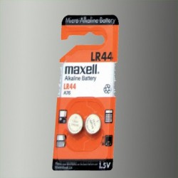 Pile électronique alcaline 1,5V LR44 - Maxell (blister de 2)